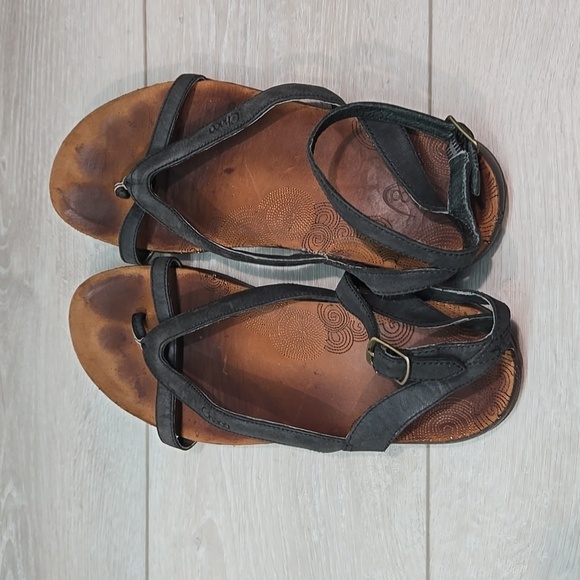Chaco Women Loop Toe Ankle Leather Sandals Flats shoes sz 9 - Picture 8 of 11